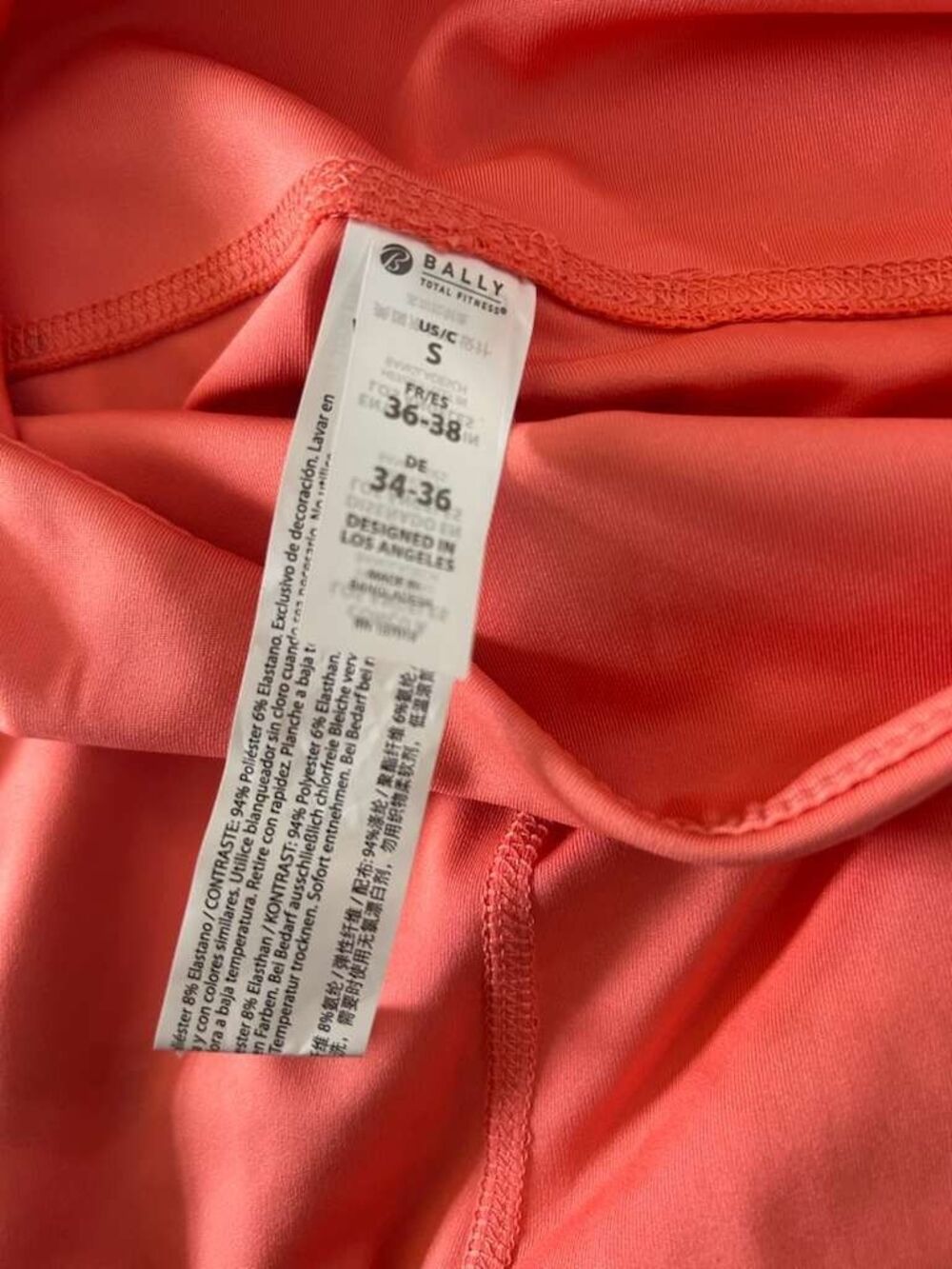 Bally High Rise Key side Pockets Leggings Womens Small Sugar Coral Workout New - Picture 5 of 6